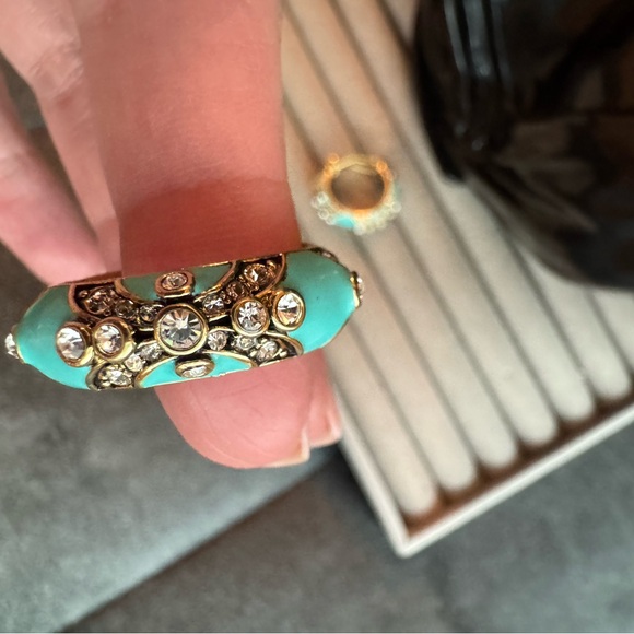 Heidi Daus Turquoise Enamel Statement Earrings - Picture 3 of 8